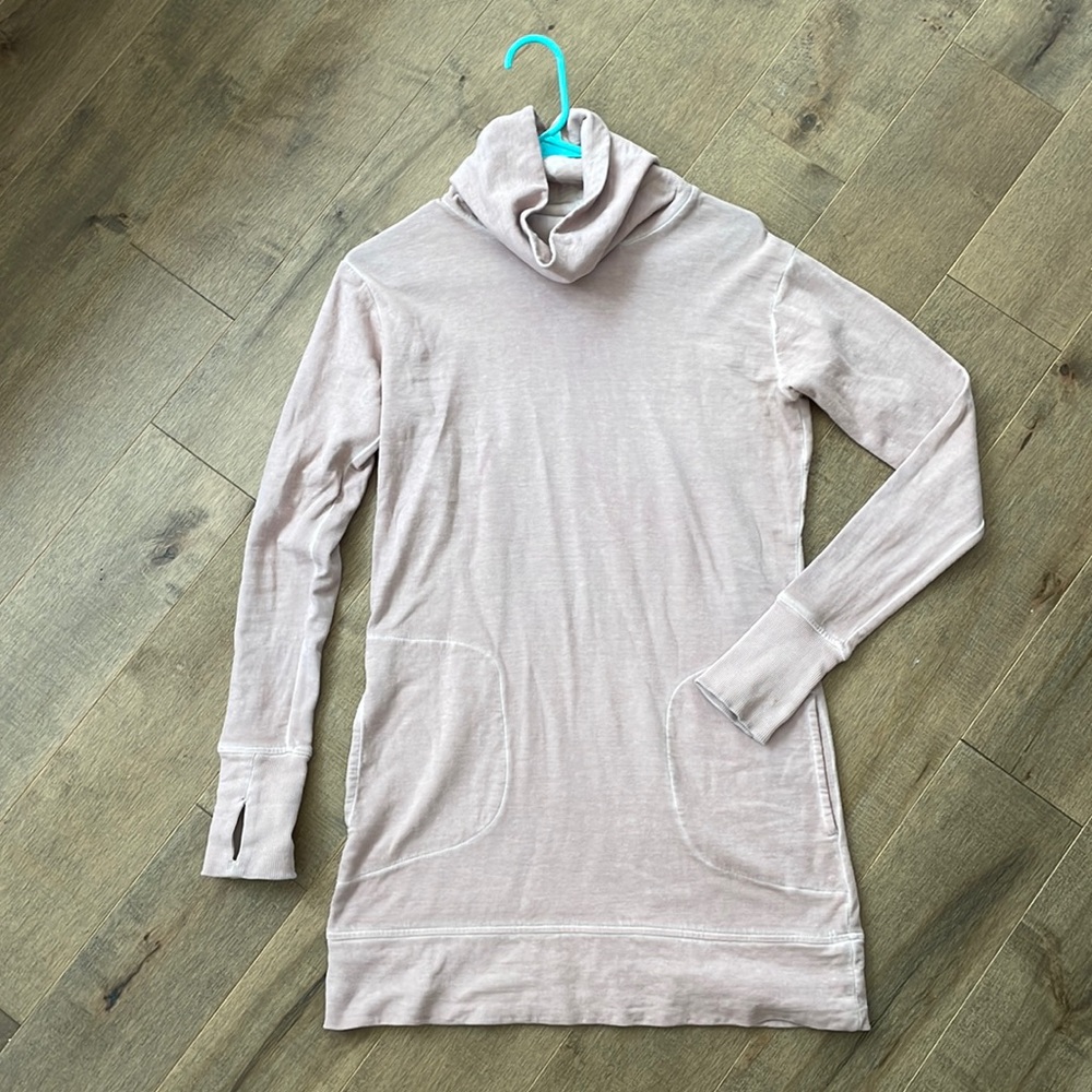 Athleta eco wash cowl neck dress tunic with pockets